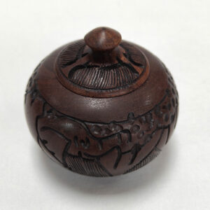 Hand-Carved Wooden Trinket Box with Lid