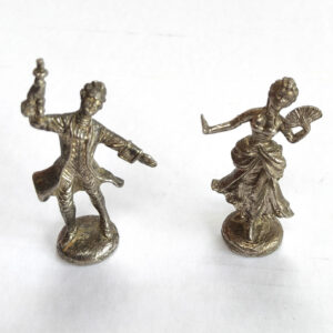 Vintage Miniature Metal Victorian Figurines Set - Dancing Couple
