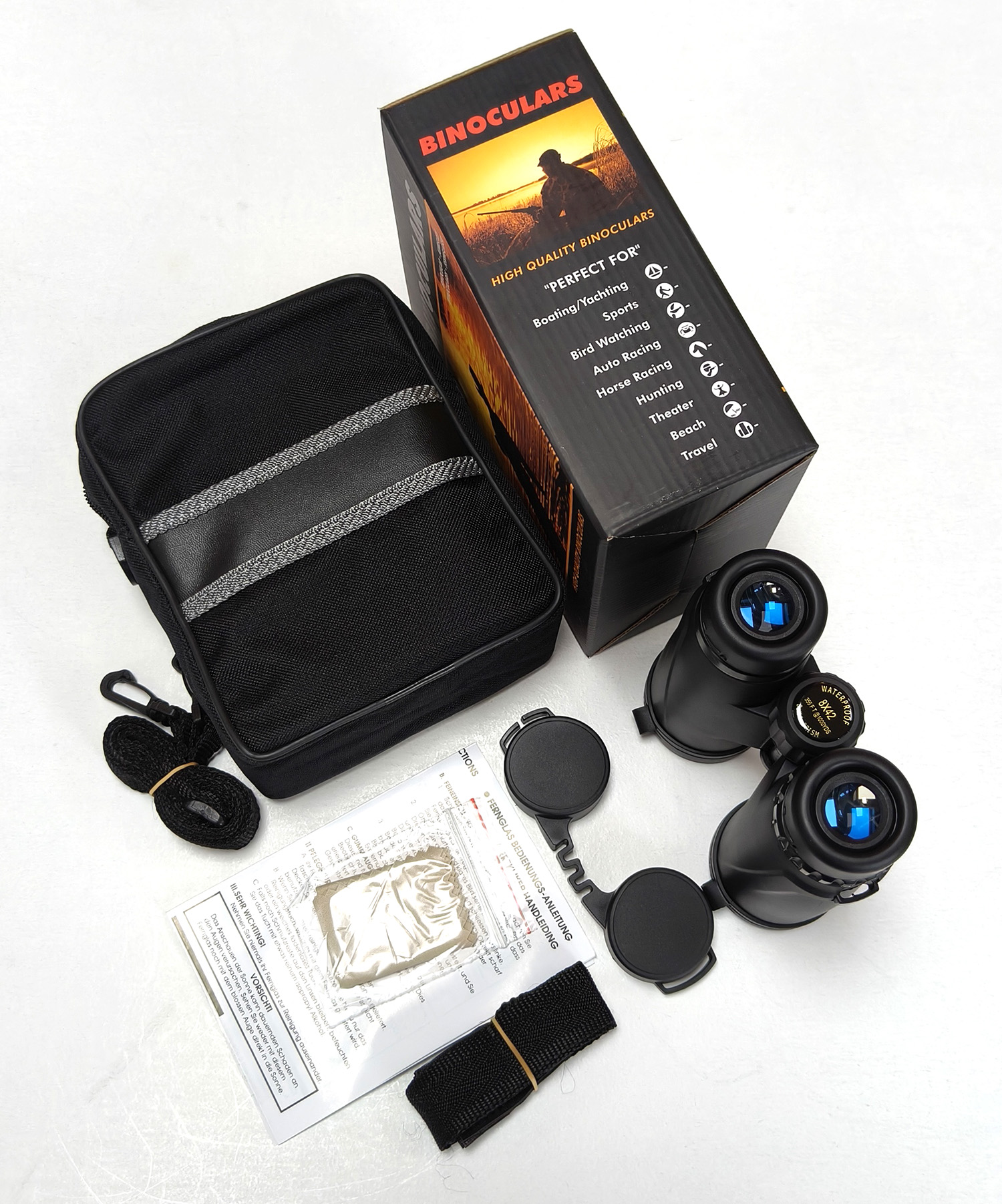 NIPON 8x42 Waterproof and Fogproof Wide Angle Binoculars