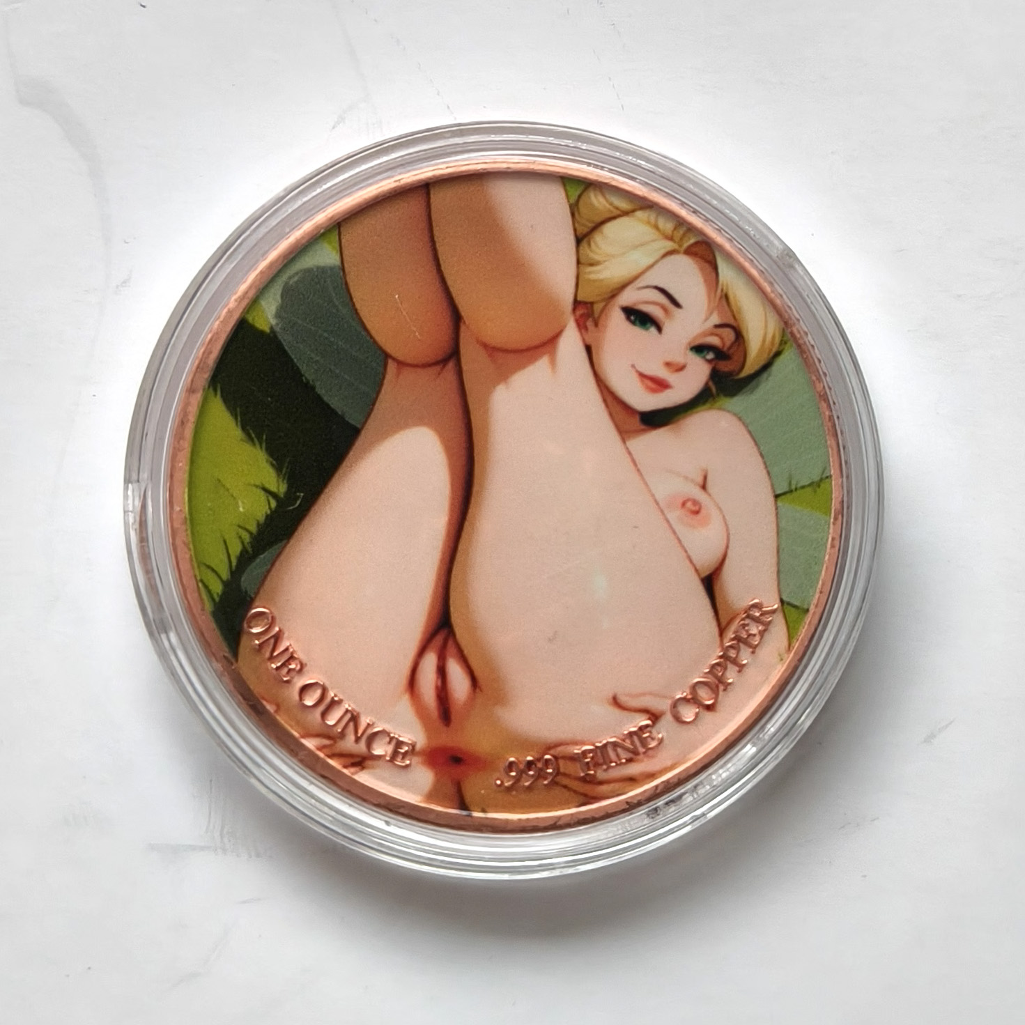 40mm Novelty Fantasy Fairy Copper Coin Token 1oz .999 Fine Copper Adult Art