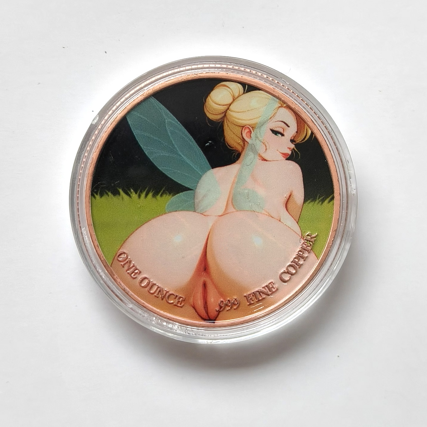 40x3mm Novelty Fantasy Fairy Copper Coin Token 1oz .999 Fine Copper Adult Art