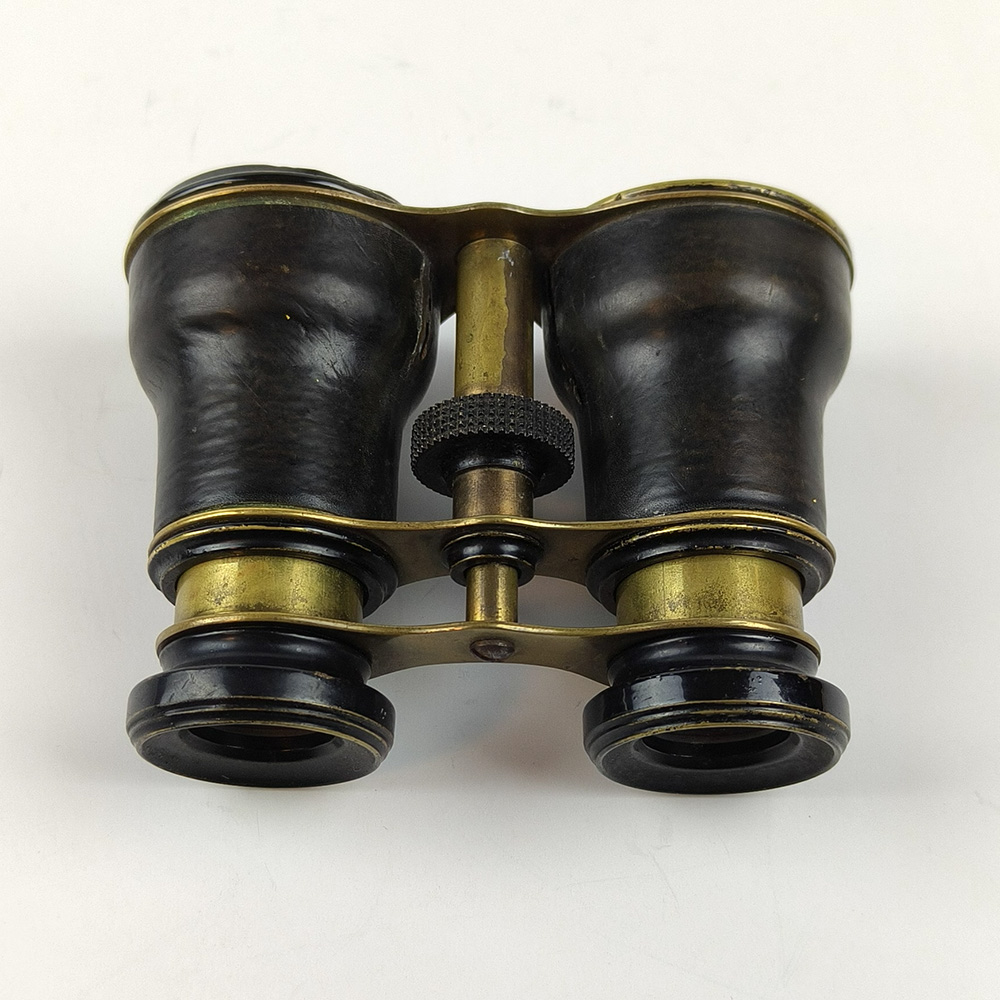 Antique Brass & Leather 40mm Lens Field Glasses Binoculars
