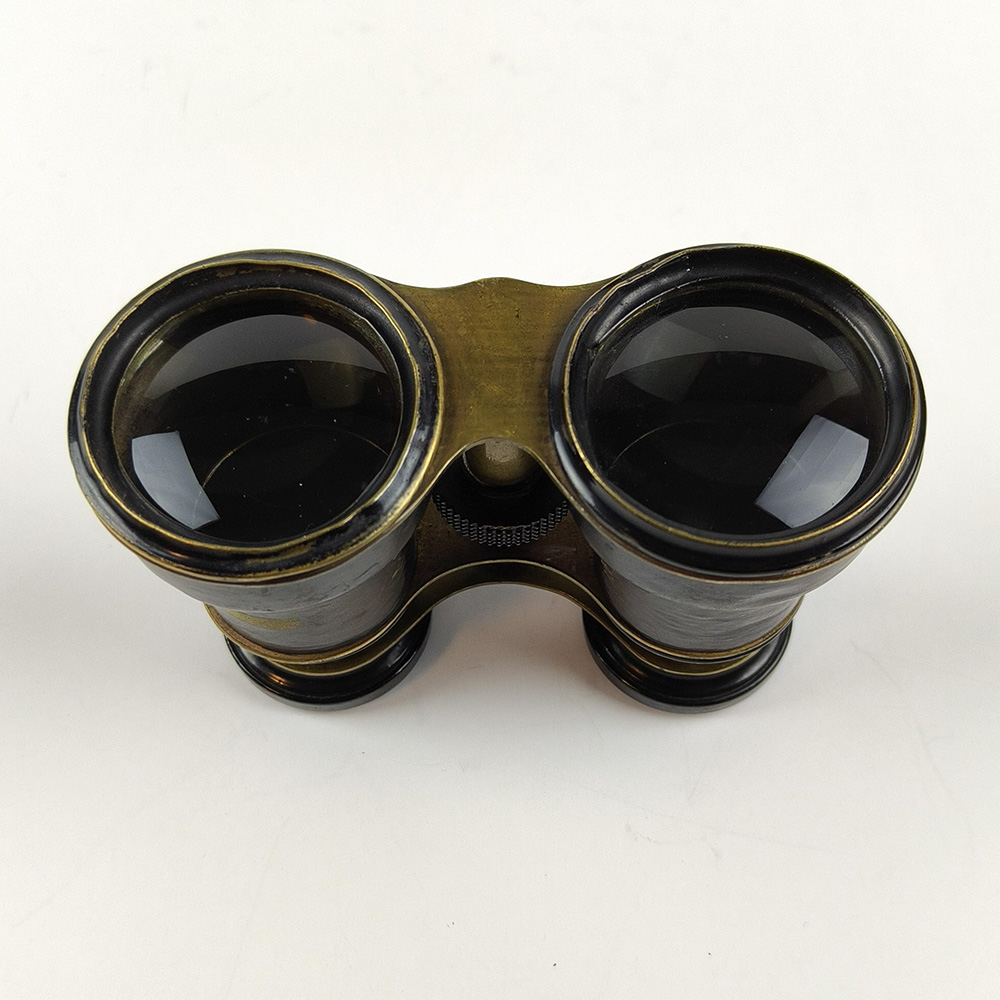 Antique Brass & Leather 40mm Lens Field Glasses Binoculars